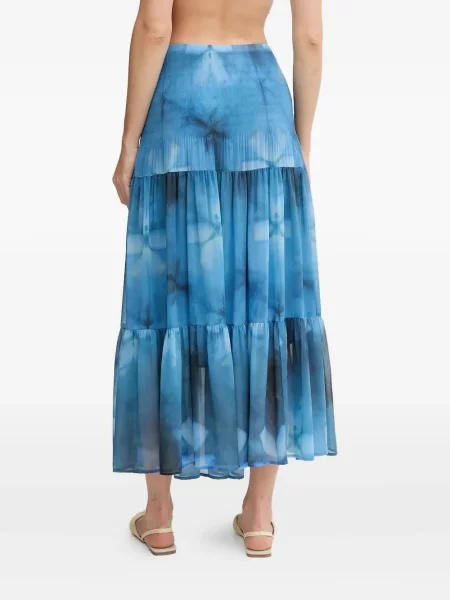 Fusta plisata Sandro Ferrone plisată până la genunchi albastru