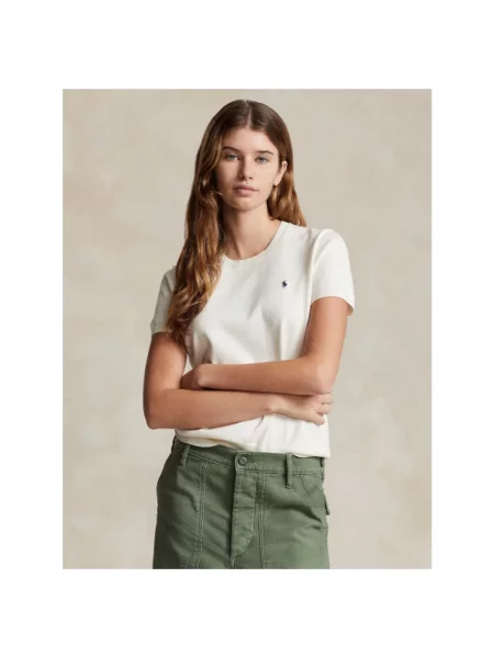Lniana koszulka polo Polo Ralph Lauren z logo beżowa