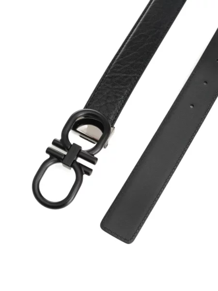 Cu centură curea Ferragamo din piele negru