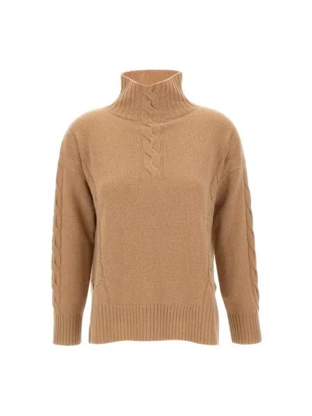 Sweter Kangra wełniany brązowy