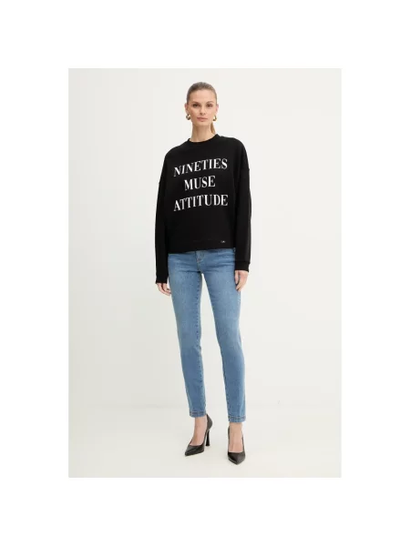 Bluza Elisabetta Franchi z nadrukiem czarna