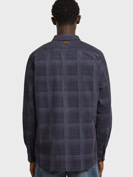 Картата сорочка G-star Raw синя