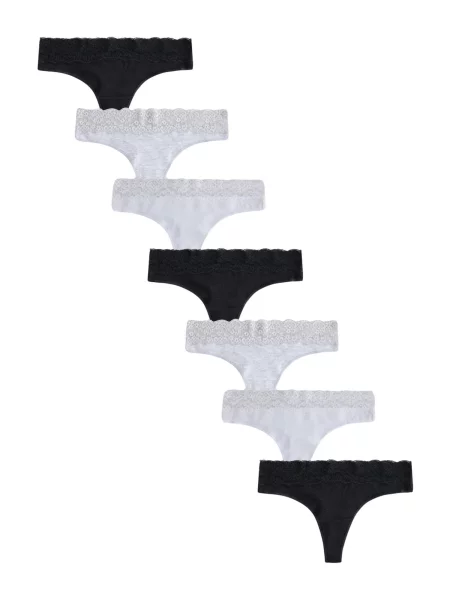 Next Tanga gri amestecat / negru alb