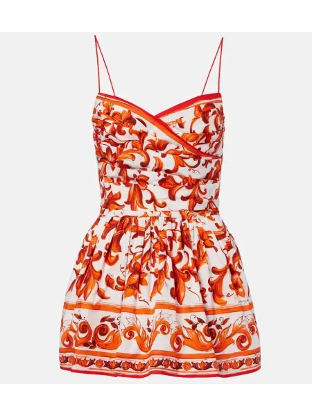 Rochie Dolce&gabbana cu imagine din poplin portocaliu