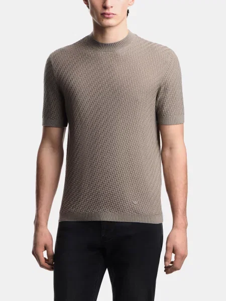 Шерстяная футболка Emporio Armani серая