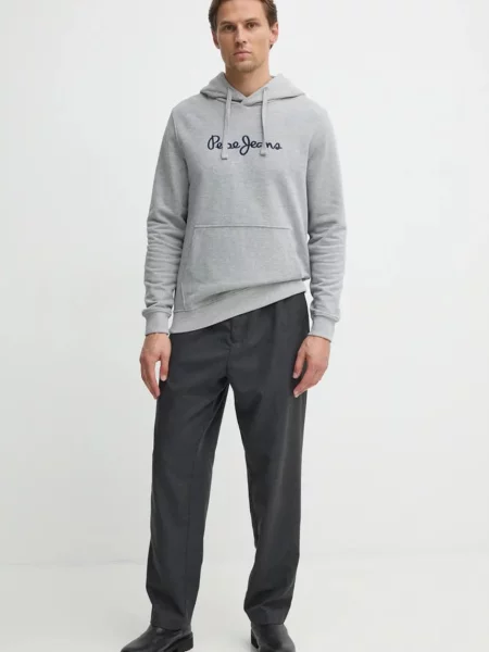 Кофта Pepe Jeans NEW JOE HOODIE з капюшоном з аплікацією сірий