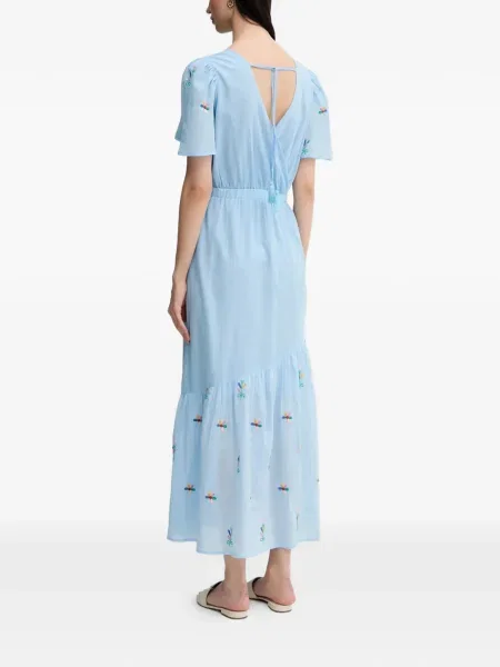 Odgovarati maksi maksi haljina La Petite Française s V-izrezom plava