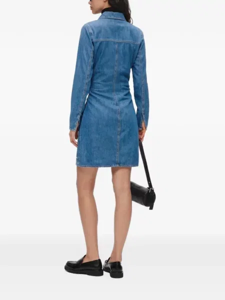 Rochie din denim Karl Lagerfeld Jeans albastru