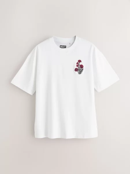 Next Tricou bej / roșu / negru alb