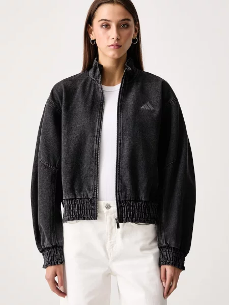 Adidas jachetă scurtă pentru femei din denim Denim Pack negru