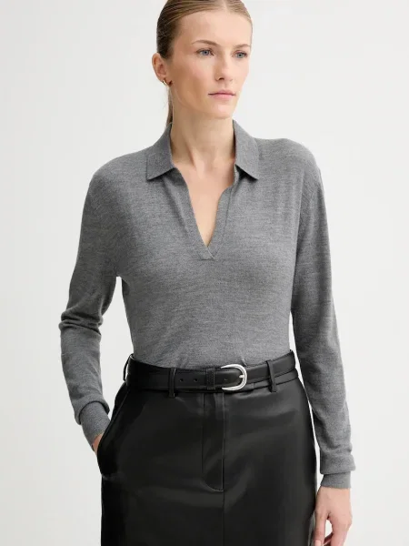 Calvin Klein Svetr s příměsí vlny šedý