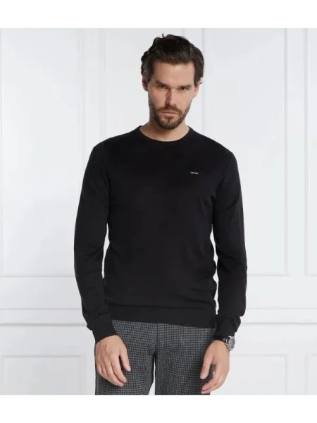 Calvin Klein Pulover SILK BLEND CN cu adaos de mătase negru