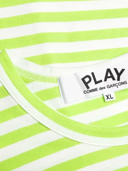 Дълго тениска Comme Des Garçons Play на райета зелено