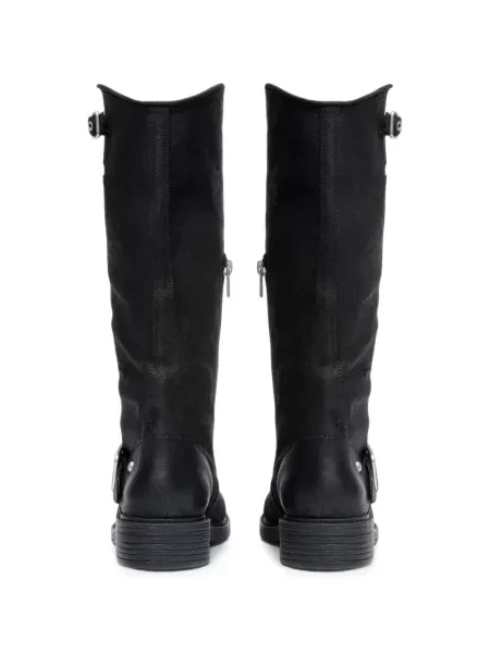 Botine Ash din piele cu cataramă negru