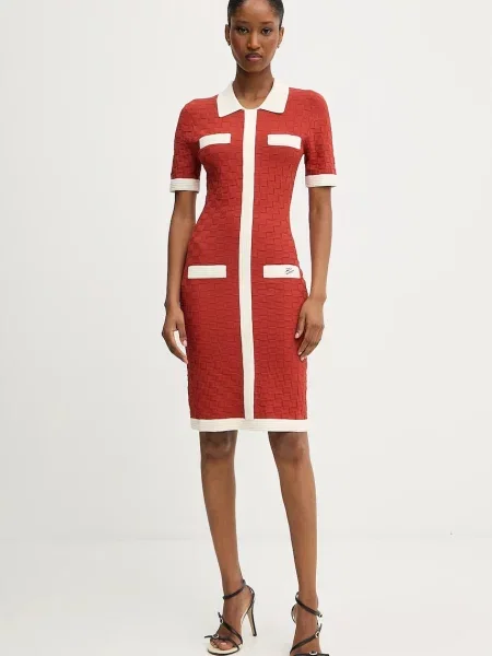 Сукня Karl Lagerfeld mini облягаюча помаранчевий