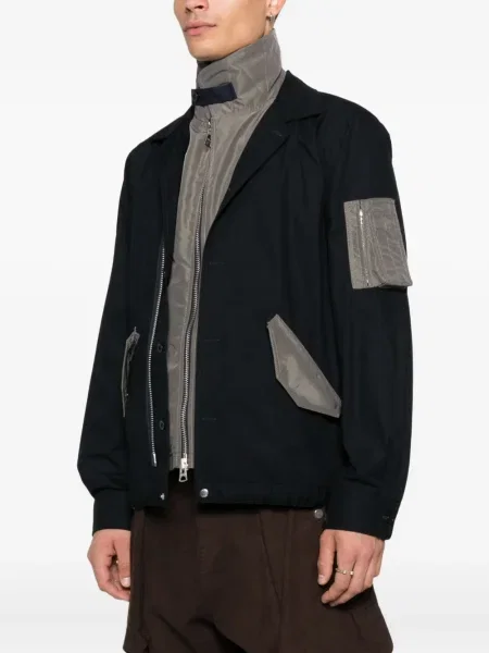 Geacă Sacai din țesătură twill albastru