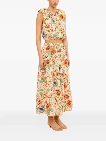 Fusta maxi Ulla Johnson cu model floral cu imagine
