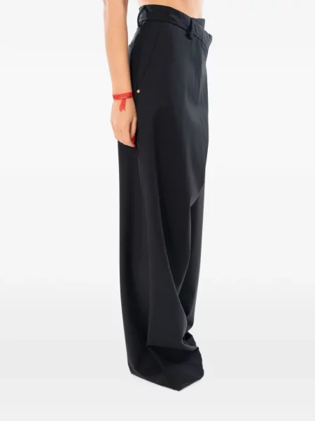 Pantaloni White Sand asimetrice alb