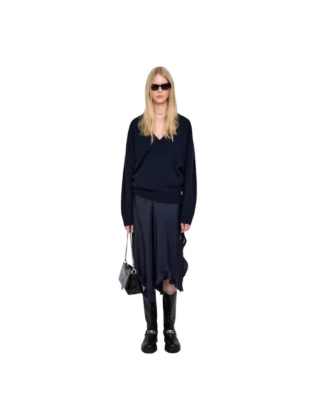 Satynowa spódnica Zadig & Voltaire niebieska