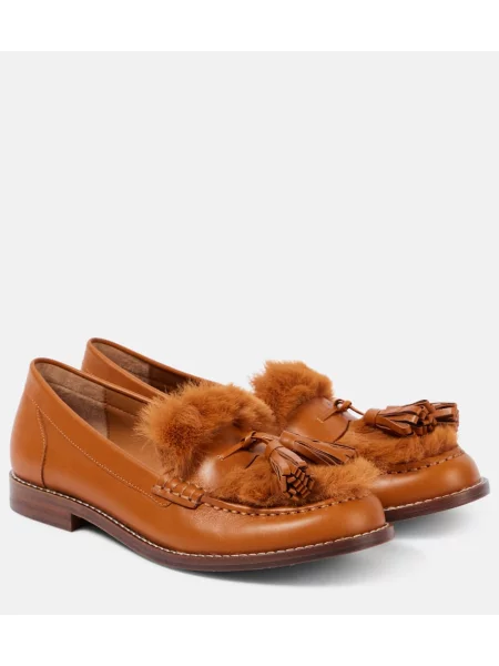 Pantofi loafer Clergerie din piele maro