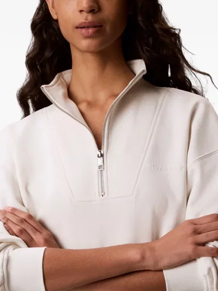 Hanorac cu fermoar Calvin Klein cu broderie alb