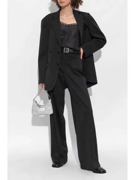 Копринен топ Mm6 Maison Margiela черно