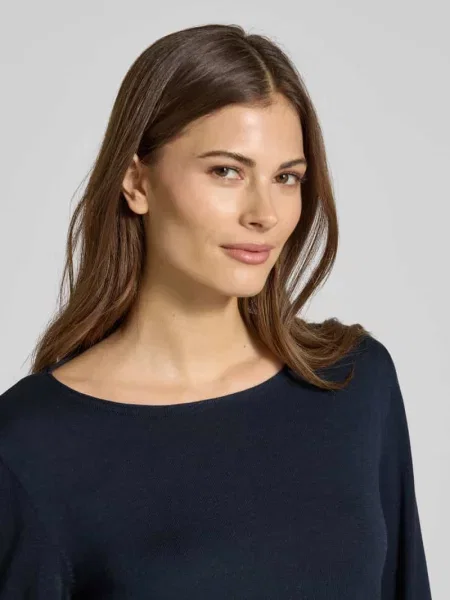 Bluzka z długim rękawem o kroju regular fit z Mieszanka bawełny i S.oliver Red Label granatowa