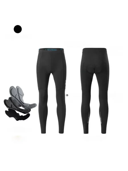 Długie spodnie kolarskie oddychająca skóra 3D ROCKBROS czarne