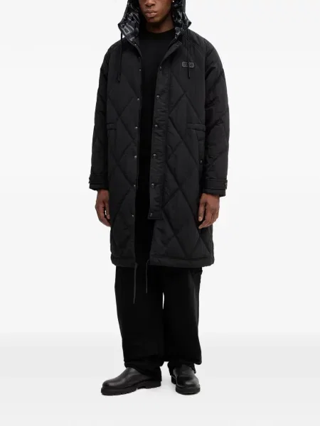 Kabát Versace Jeans Couture s kapucí černý