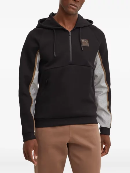 Hanorac cu glugă Ea7 Emporio Armani negru