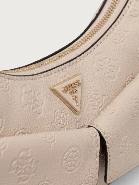 Кожаная сумка хобо Guess