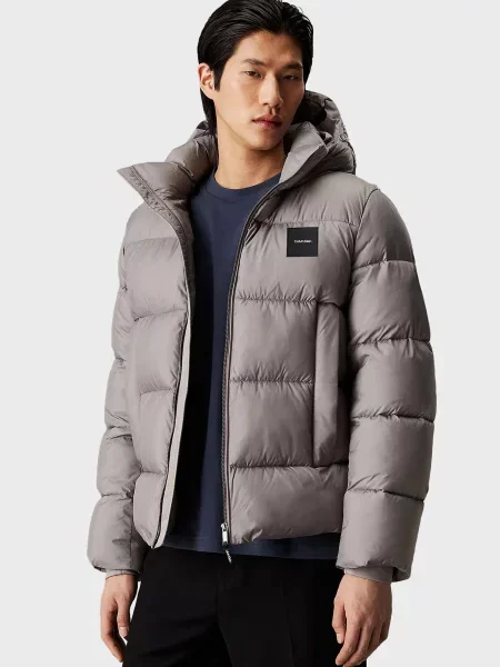 Куртка Calvin Klein з капюшоном сіра