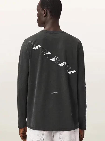 Tricou cu mânecă lungă Allsaints negru