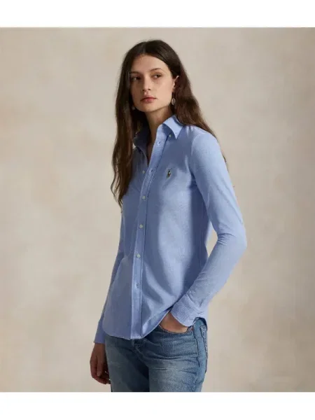 POLO RALPH LAUREN cămașă Heidi | Slim Fit | knit oxford albastru