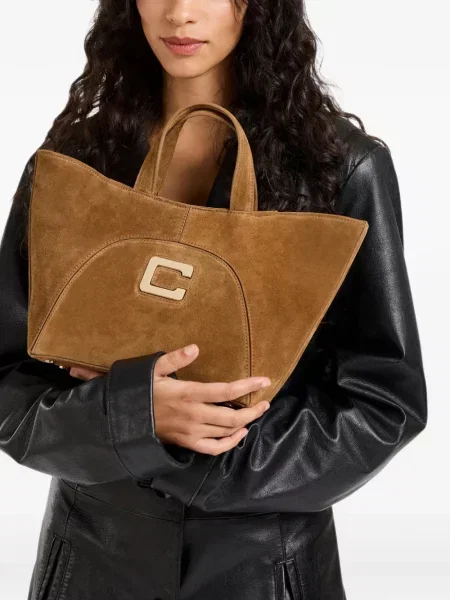 Τσάντα shopper Carel Paris σουέτ καφέ