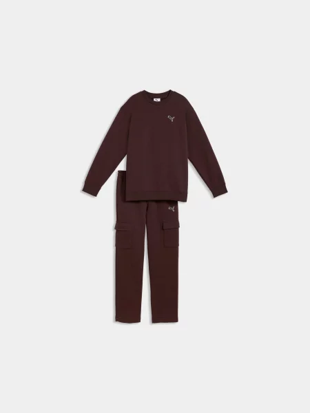 Дитячий Спортивний костюм PUMA Ess Elevated Crew Suit комбінований верх коричневий