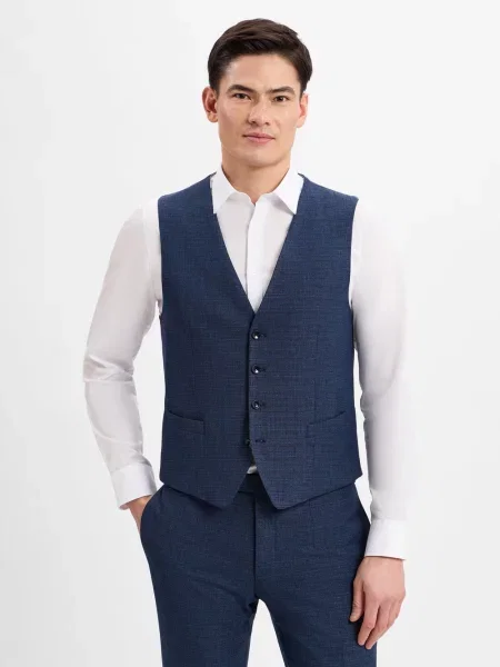 Strellson kamizelka modułowa Mężczyźni Slim Fit Sztuczne włókno jednolity 46 niebieski