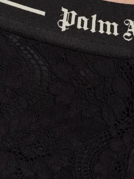 Pantaloni Palm Angels cu model floral din dantelă negru