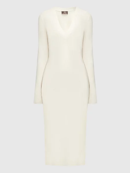 Сукня міді з вовни Enrico Mandelli біла