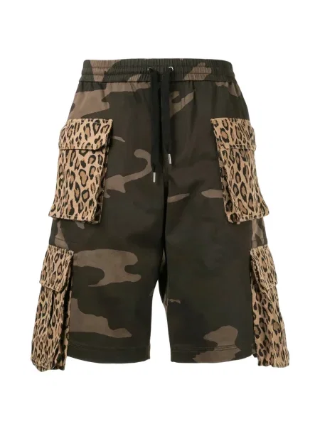 Pantaloni scurți Ports V cu imagine cu model leopard verde