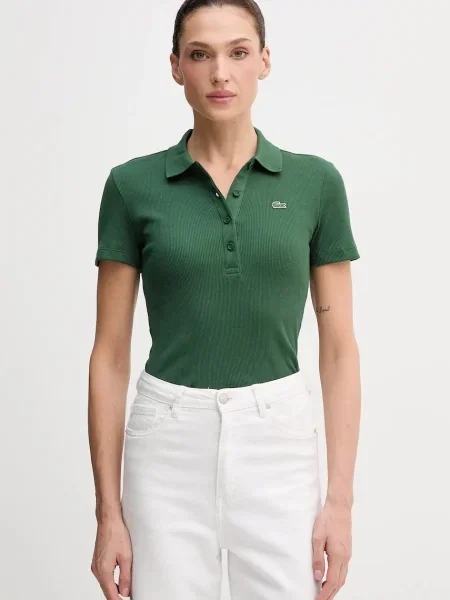 Тениска с яка Lacoste черно
