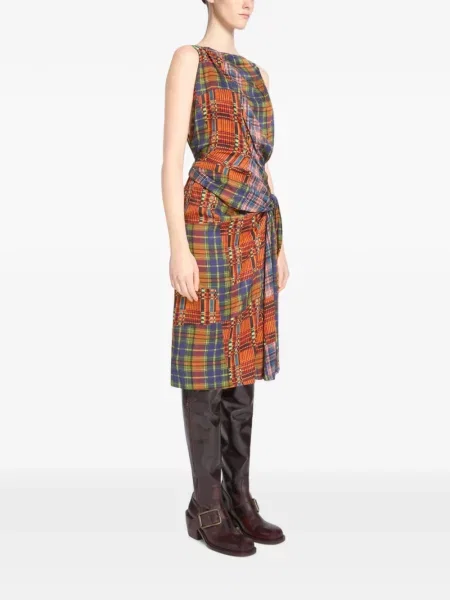 Rochie Dries Van Noten drapată portocaliu