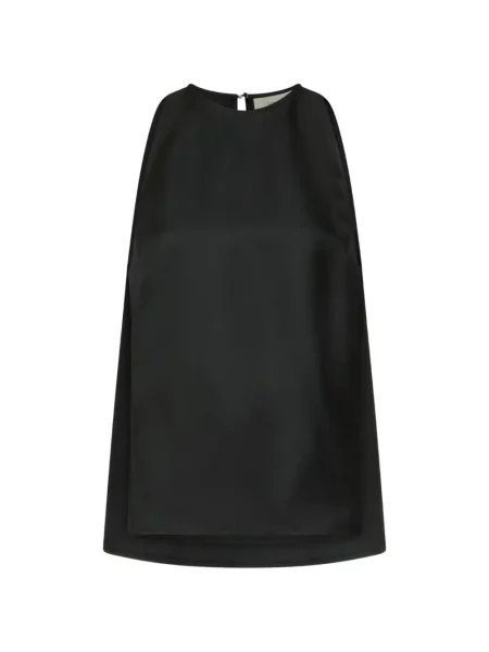 Top Loulou De Saison de mătase negru