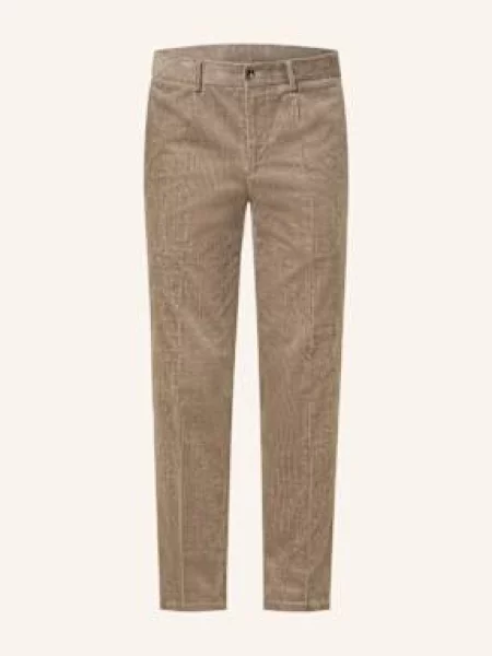 Paul Oblekové Kalhoty Slim Fit Z Manšestru schlamm uni