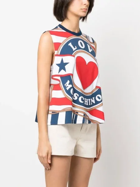 Top Love Moschino s printom s uzorkom srca plava