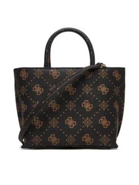 Guess Ročna torba Emelie Logo Mini rjava