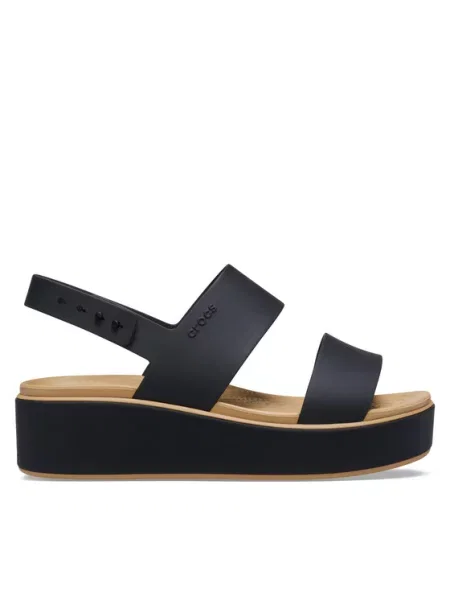 Σανδάλια Crocs Brooklyn Matte Wrap Low Wedge μαύρο