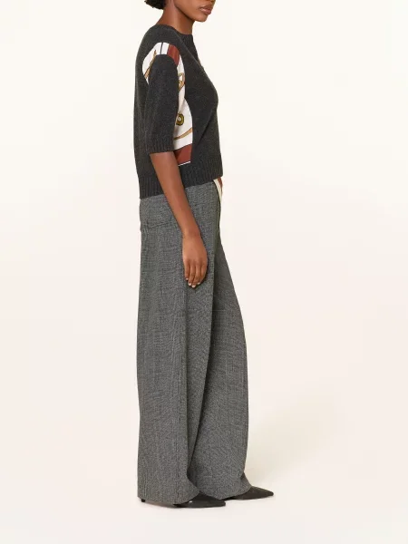 Dorothee Schumacher Marlene Kalhoty Graphic Twist šedá černá bílá