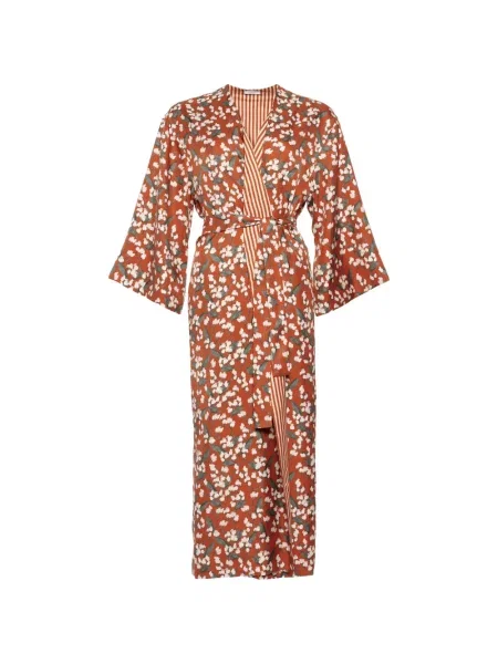 Rochie Eres cu model floral cu imagine portocaliu