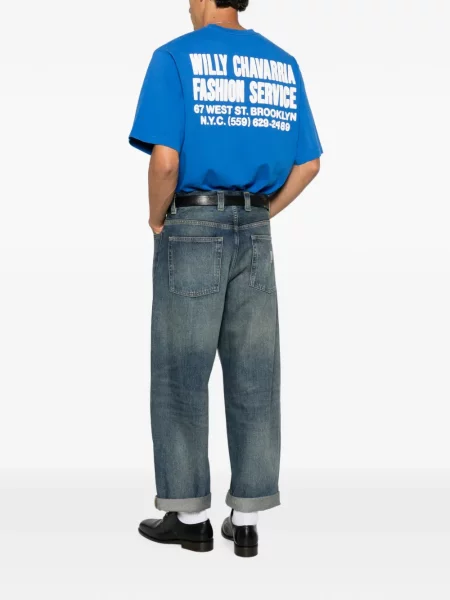 Tricou Willy Chavarria cu imagine albastru